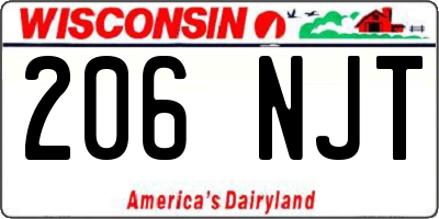 WI license plate 206NJT