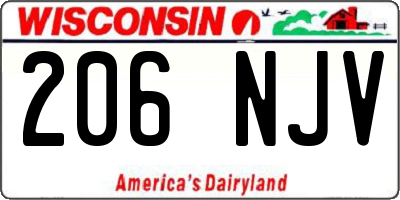 WI license plate 206NJV
