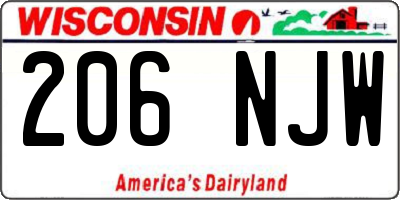 WI license plate 206NJW
