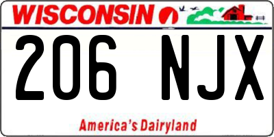 WI license plate 206NJX