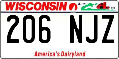 WI license plate 206NJZ