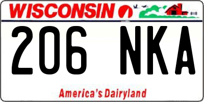 WI license plate 206NKA