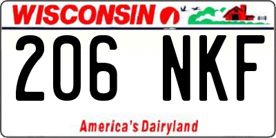 WI license plate 206NKF