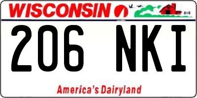 WI license plate 206NKI