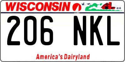 WI license plate 206NKL
