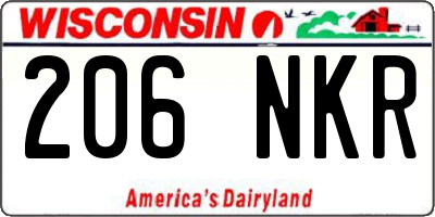 WI license plate 206NKR