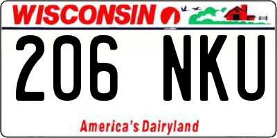 WI license plate 206NKU