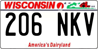 WI license plate 206NKV