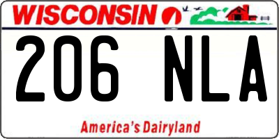 WI license plate 206NLA