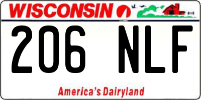 WI license plate 206NLF
