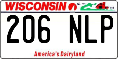 WI license plate 206NLP