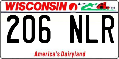 WI license plate 206NLR
