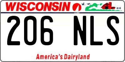 WI license plate 206NLS