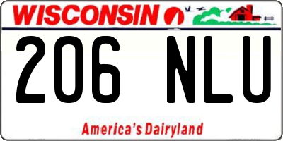 WI license plate 206NLU