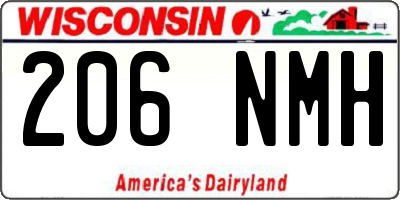 WI license plate 206NMH
