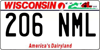 WI license plate 206NML