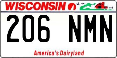 WI license plate 206NMN