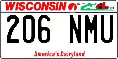 WI license plate 206NMU
