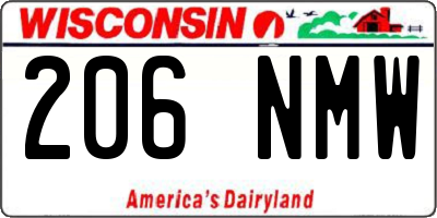 WI license plate 206NMW