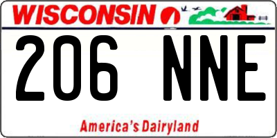 WI license plate 206NNE