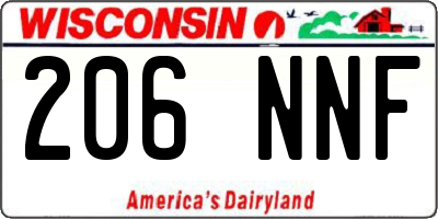 WI license plate 206NNF