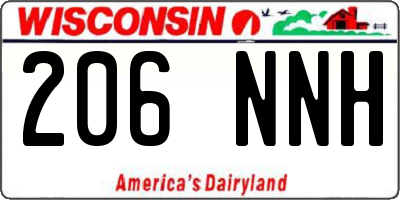 WI license plate 206NNH