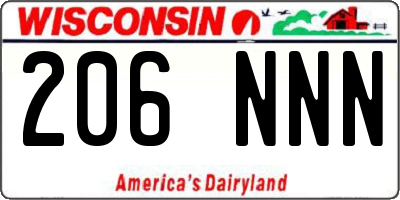 WI license plate 206NNN