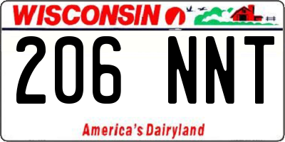 WI license plate 206NNT