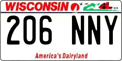 WI license plate 206NNY