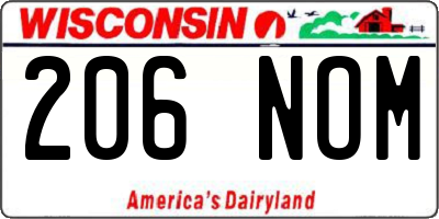 WI license plate 206NOM