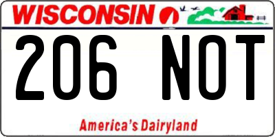 WI license plate 206NOT