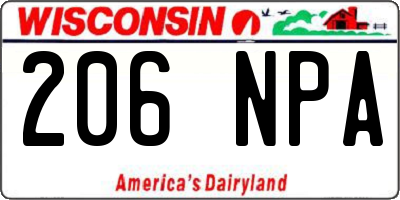 WI license plate 206NPA