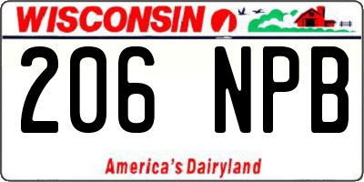 WI license plate 206NPB