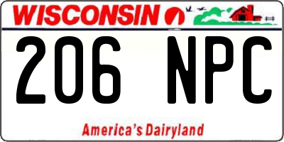 WI license plate 206NPC