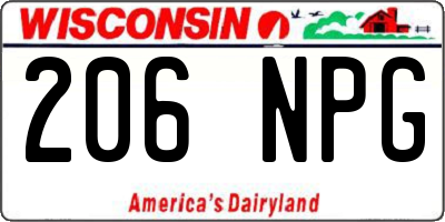WI license plate 206NPG