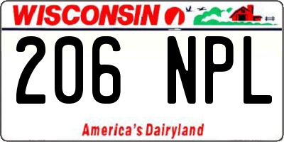 WI license plate 206NPL
