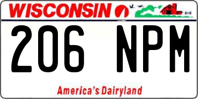 WI license plate 206NPM