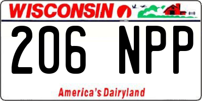 WI license plate 206NPP