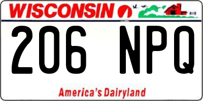WI license plate 206NPQ