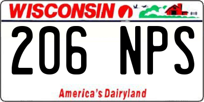 WI license plate 206NPS