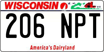 WI license plate 206NPT
