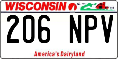 WI license plate 206NPV
