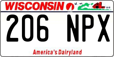 WI license plate 206NPX