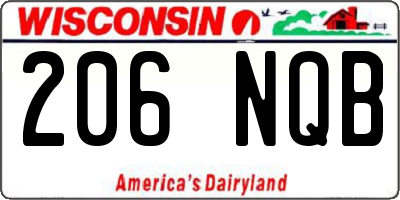 WI license plate 206NQB