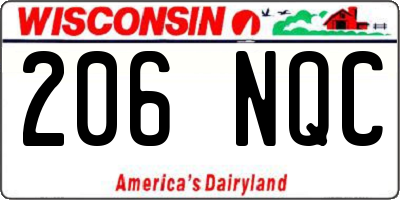 WI license plate 206NQC