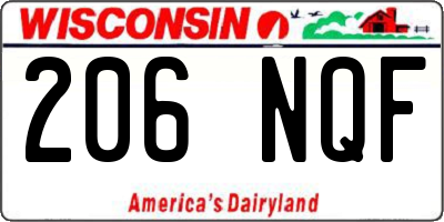 WI license plate 206NQF