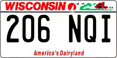 WI license plate 206NQI