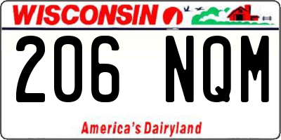WI license plate 206NQM