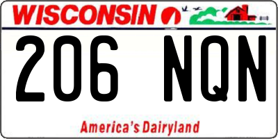 WI license plate 206NQN