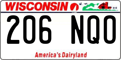 WI license plate 206NQO
